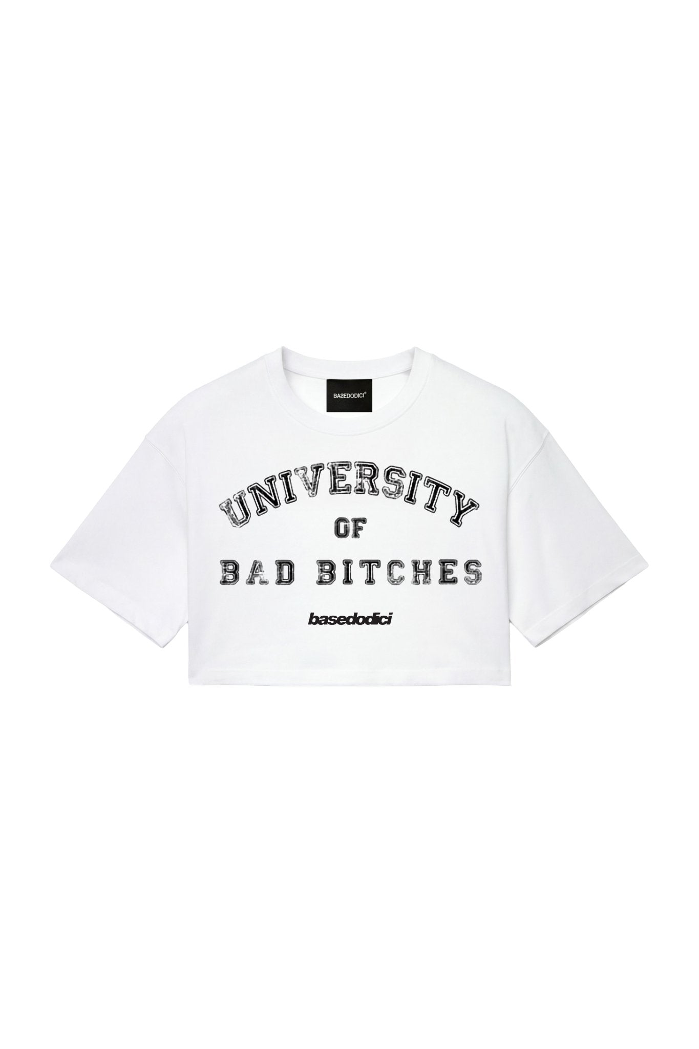 Crop Tee "DIVA" University White - BASEDODICI®