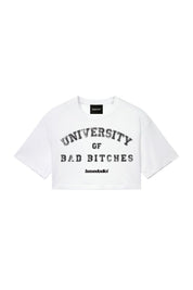 Crop Tee "DIVA" University White - BASEDODICI®