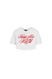 Crop Tee “FLASHCAPSULE” KISSME White