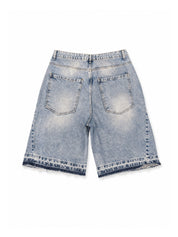 Jorts "CRUEL SEASON" Front Logo Bleached Blue