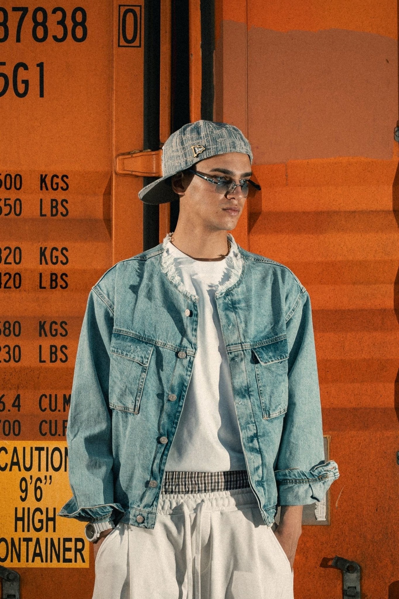 Denim Jacket "LAST DELIVERY" BackLogo Light Blue - BASEDODICI®