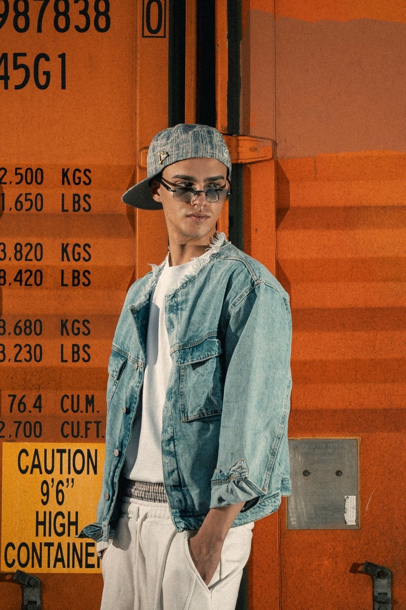 Denim Jacket "LAST DELIVERY" BackLogo Light Blue - BASEDODICI®