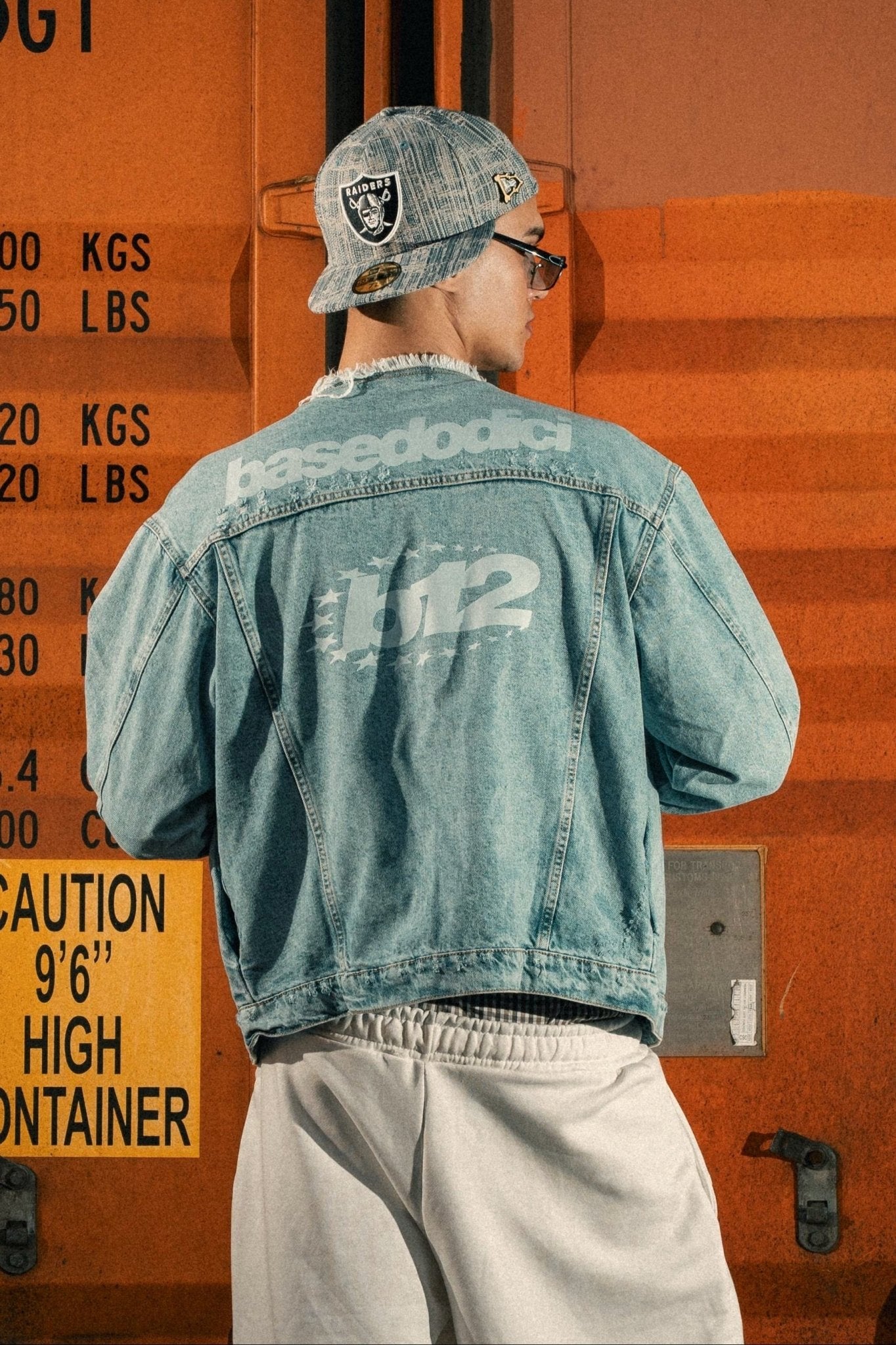 Denim Jacket "LAST DELIVERY" BackLogo Light Blue - BASEDODICI®