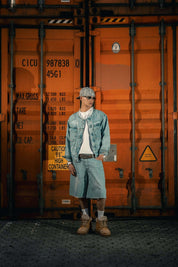 Denim Jacket "LAST DELIVERY" FrontLogo Light Blue - BASEDODICI®