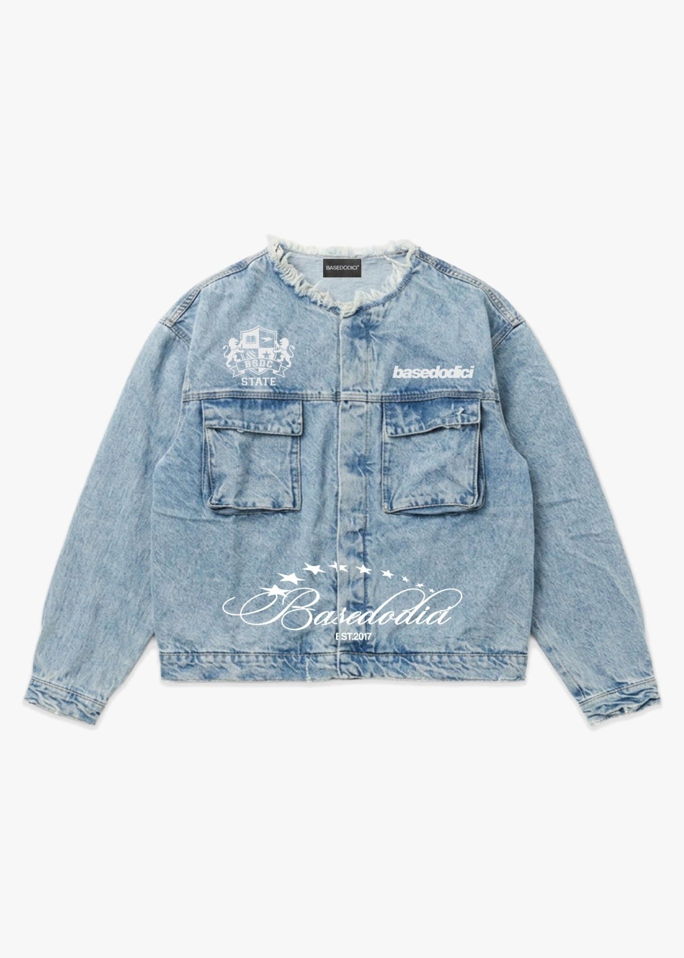 Denim Jacket "LAST DELIVERY" FrontLogo Light Blue - BASEDODICI®