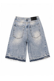 Jorts "CRUEL SEASON" Front Logo Bleached Blue