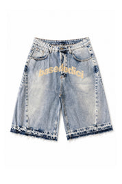 Jorts "CRUEL SEASON" Front Logo Bleached Blue