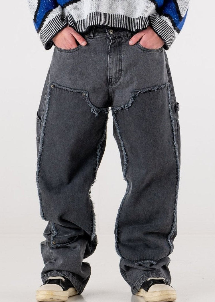 Double Knee Pants "RACING MADE" Distressed - BASEDODICI®