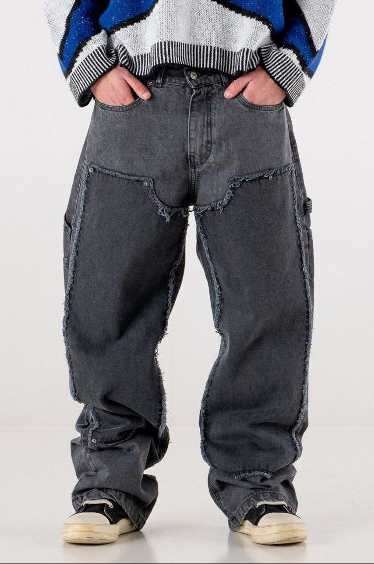 Double Knee Pants "RACING MADE" Distressed - BASEDODICI®