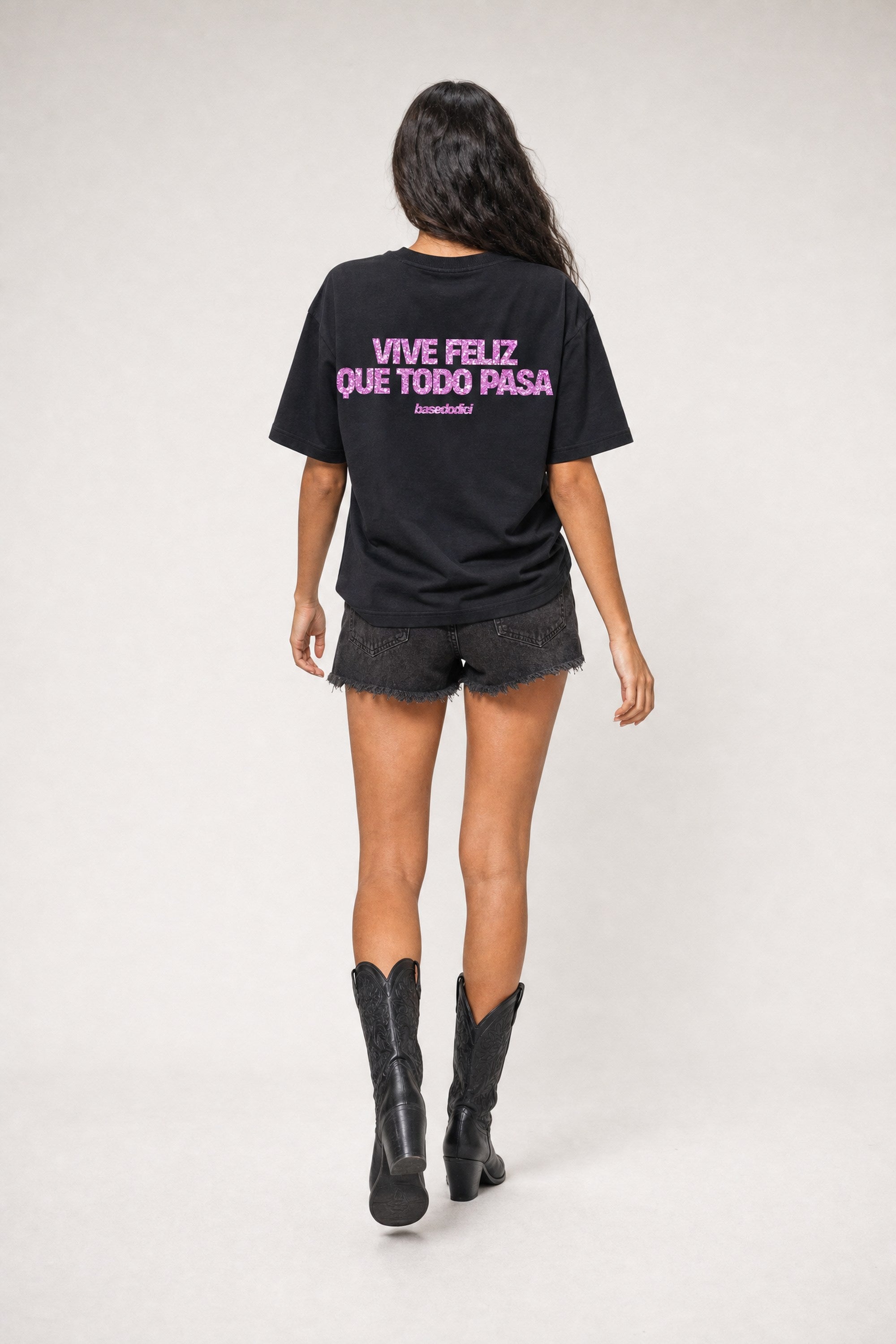 T-Shirt "COPY&PASTE" ViveFeliz Black/GlitterPink