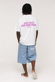 T-Shirt "COPY&PASTE" ViveFeliz White/GlitterPink