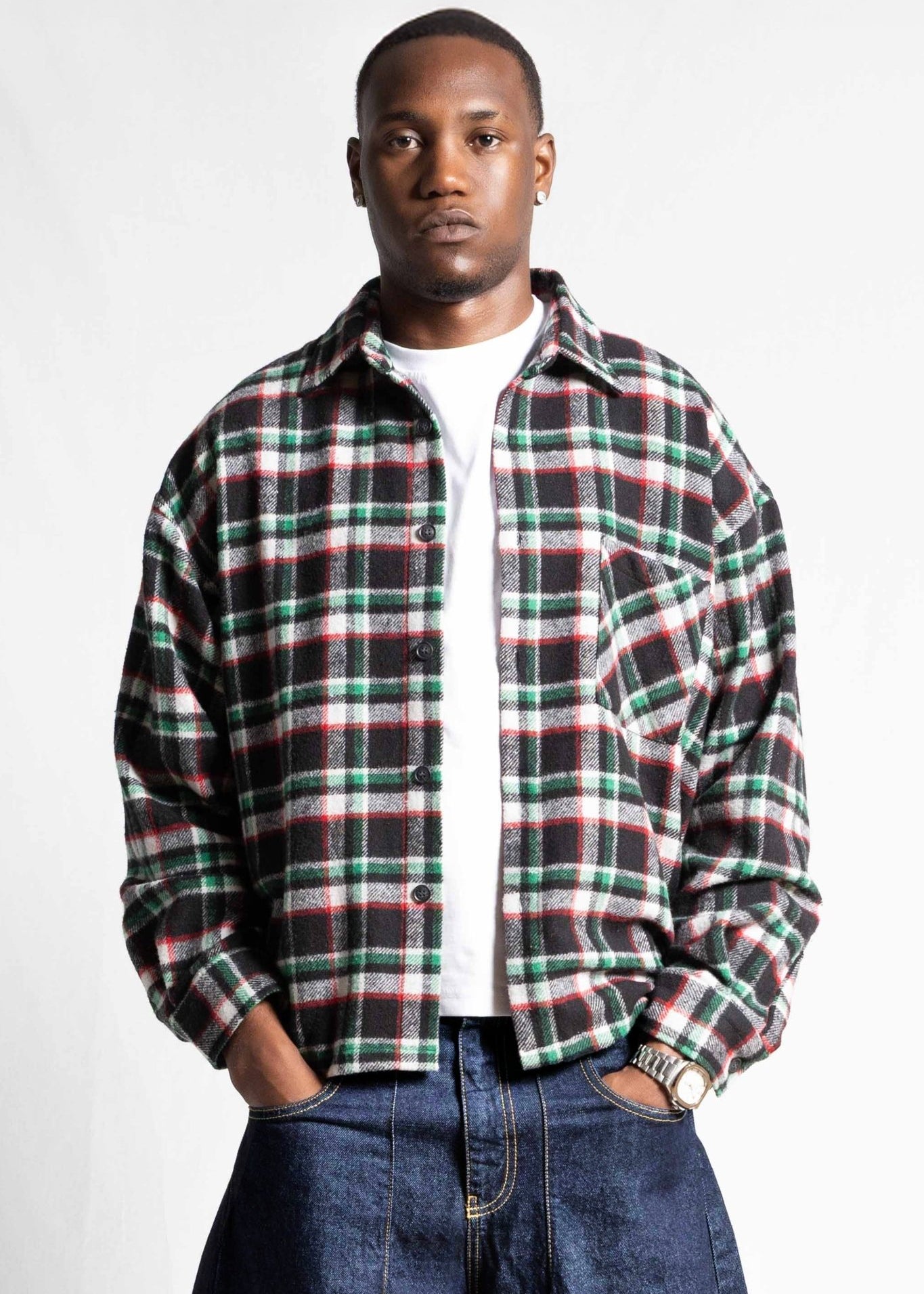 Flanella Shirt "RUDEBOY LDN" Shoulder Logo - BASEDODICI®