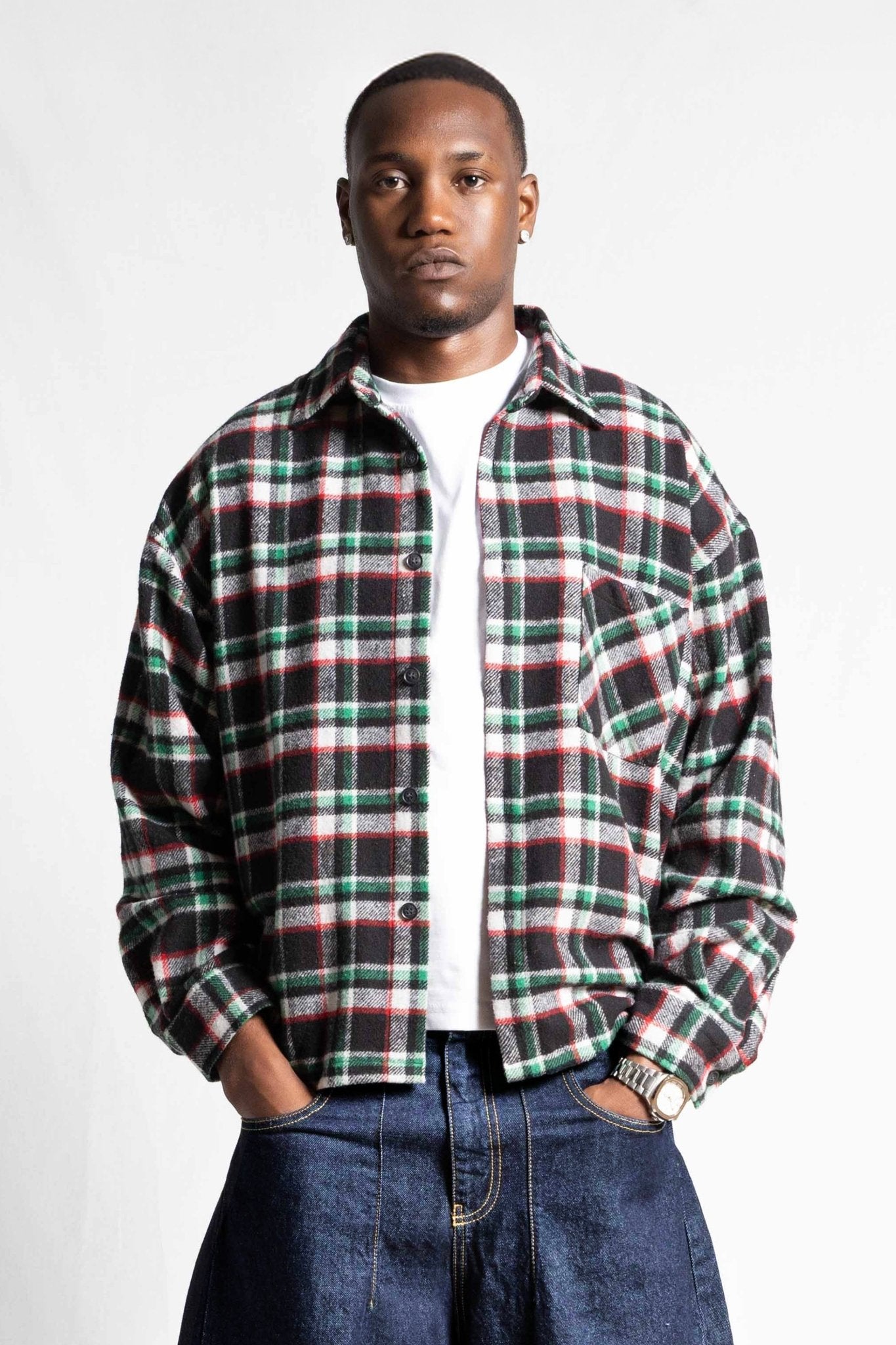 Flanella Shirt "RUDEBOY LDN" Shoulder Logo - BASEDODICI®