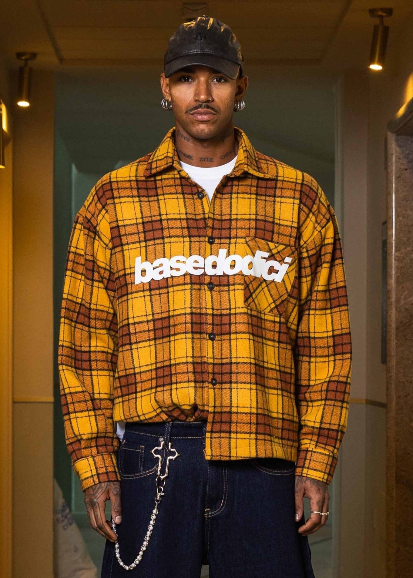 Flanella Shirt "WORLD TOUR" Yellow - BASEDODICI®