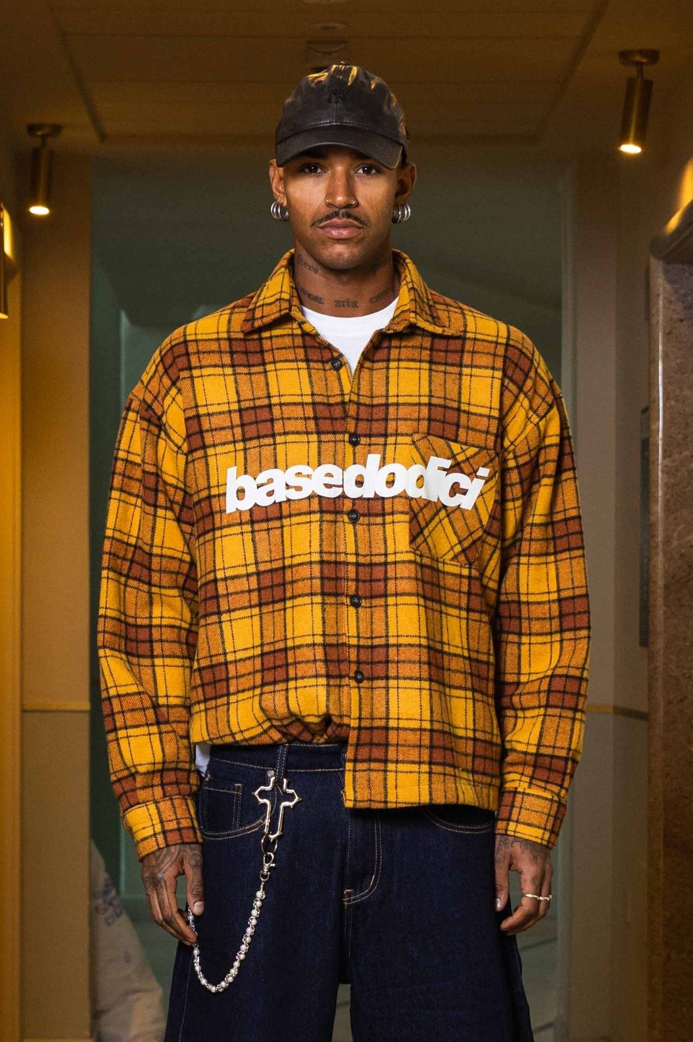 Flanella Shirt "WORLD TOUR" Yellow - BASEDODICI®