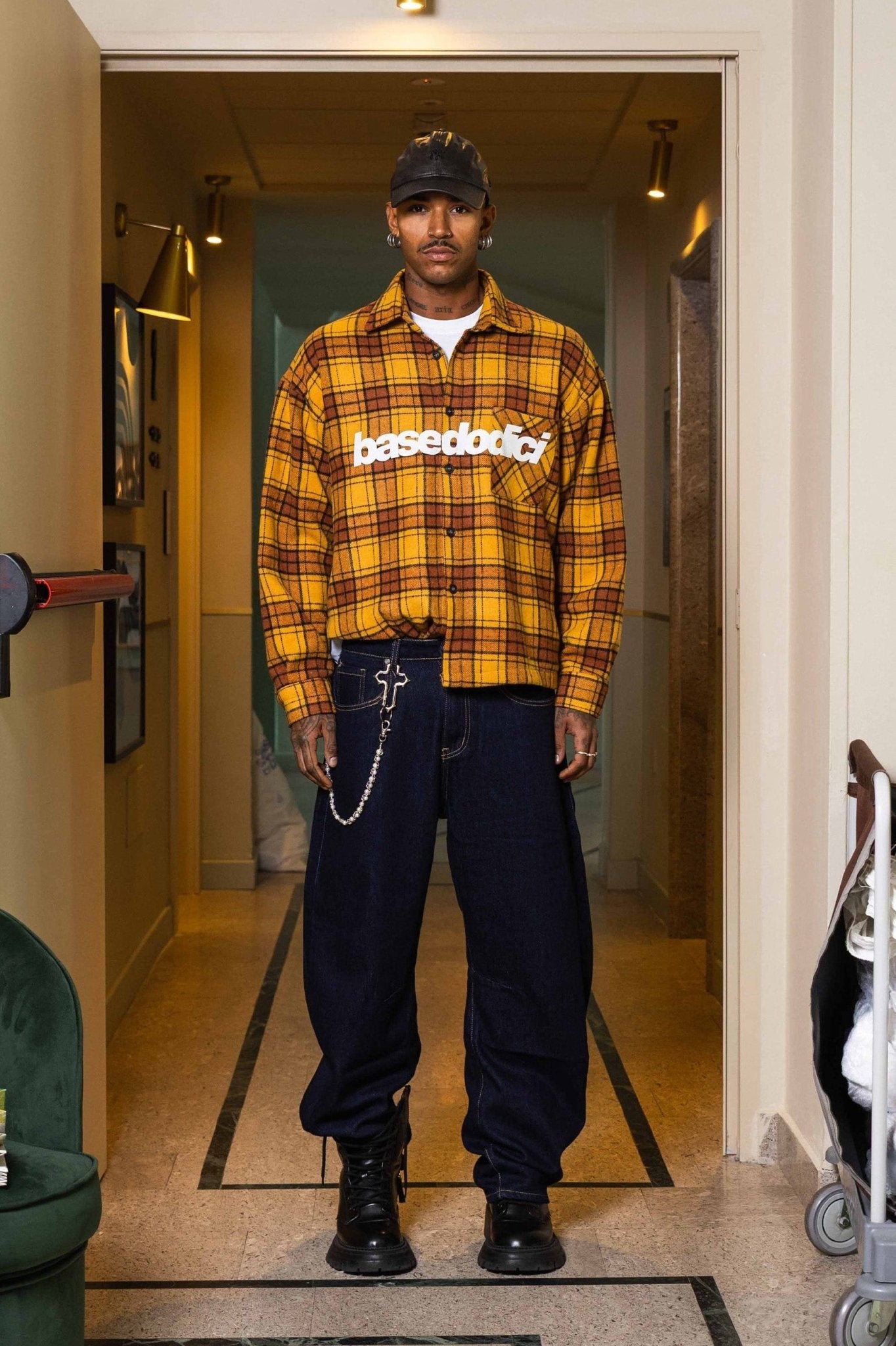 Flanella Shirt "WORLD TOUR" Yellow - BASEDODICI®