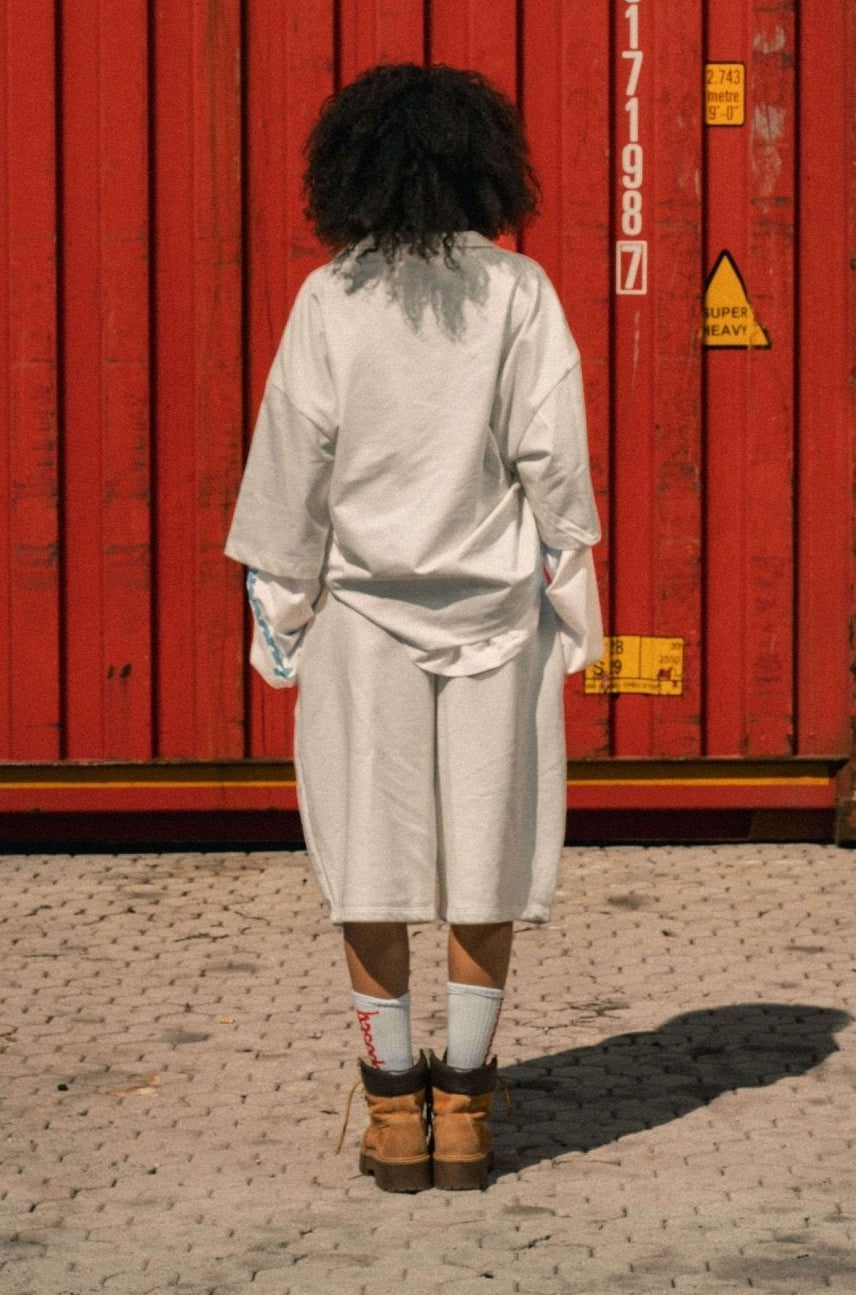 Fleece Jorts "LAST DELIVERY" DoubleLayer Cream - BASEDODICI®