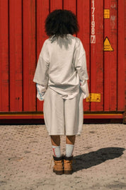 Fleece Jorts "LAST DELIVERY" DoubleLayer Cream - BASEDODICI®