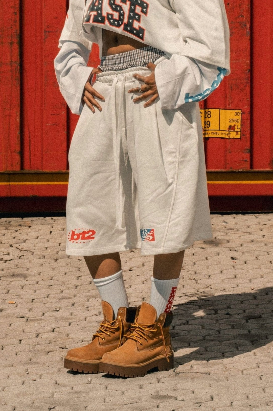 Fleece Jorts "LAST DELIVERY" DoubleLayer Cream - BASEDODICI®