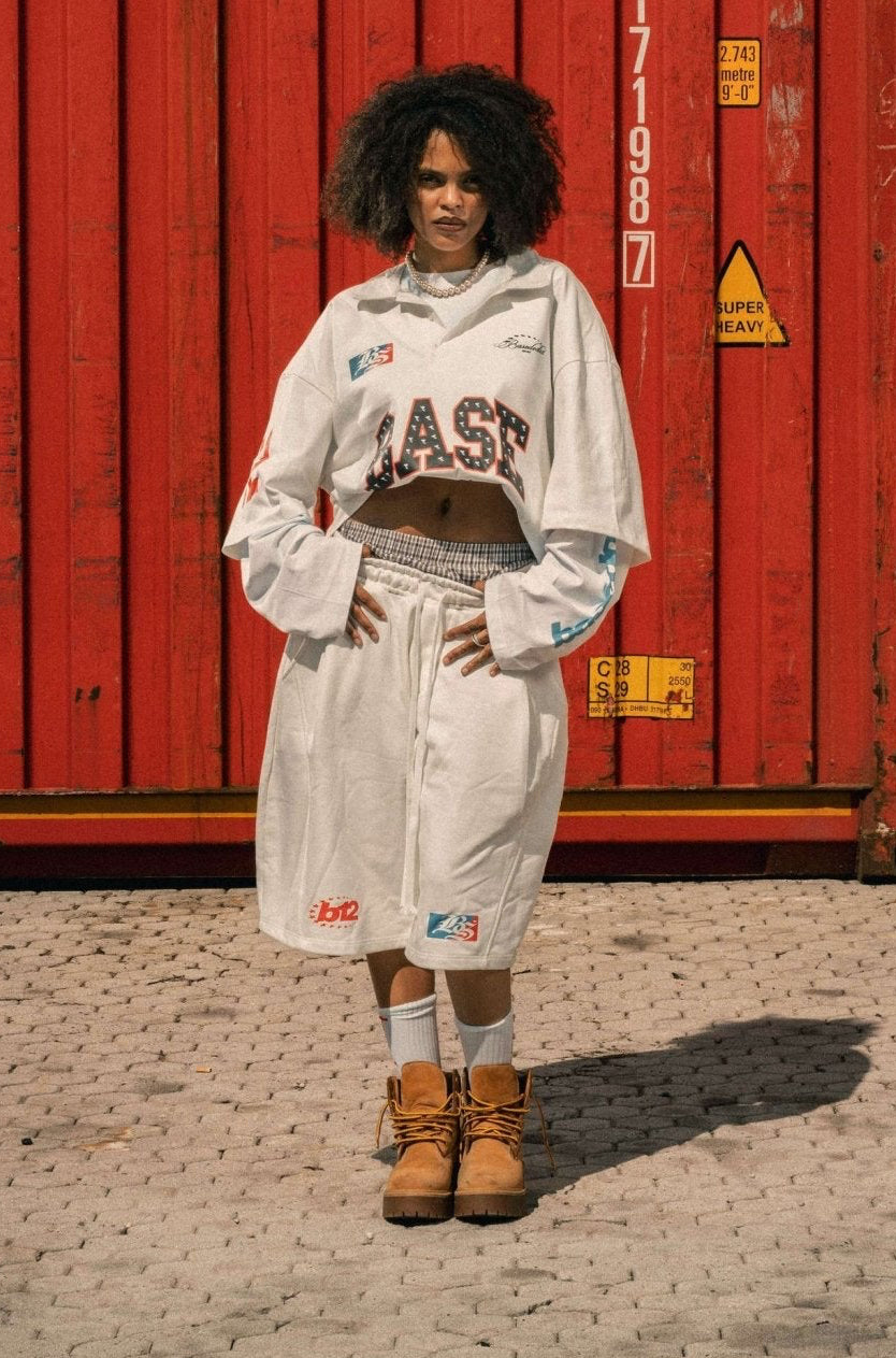 Fleece Jorts "LAST DELIVERY" DoubleLayer Cream - BASEDODICI®