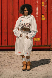 Fleece Jorts "LAST DELIVERY" DoubleLayer Cream - BASEDODICI®