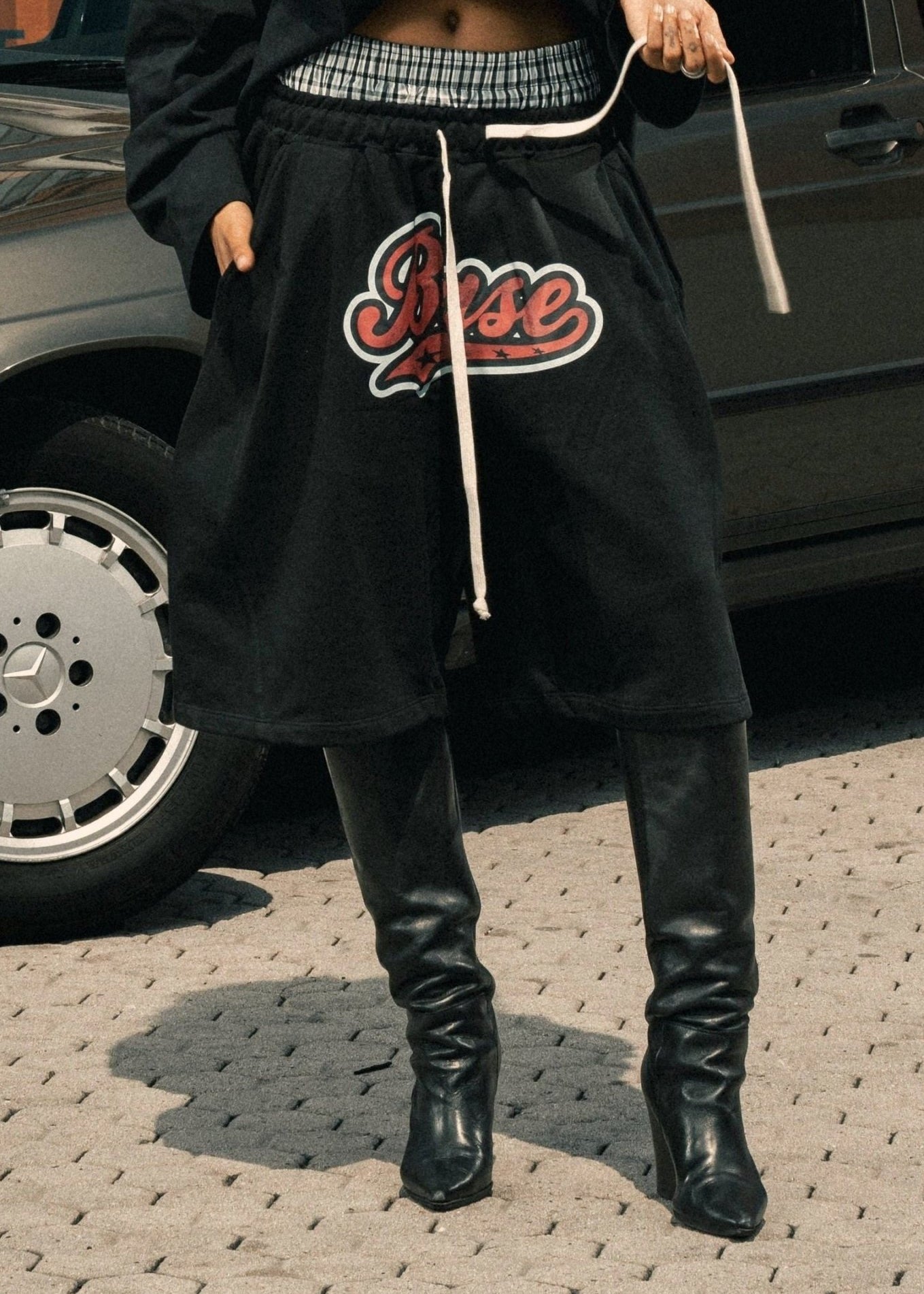 Fleece Jorts "LAST DELIVERY" DoubleLayer League Black - BASEDODICI®