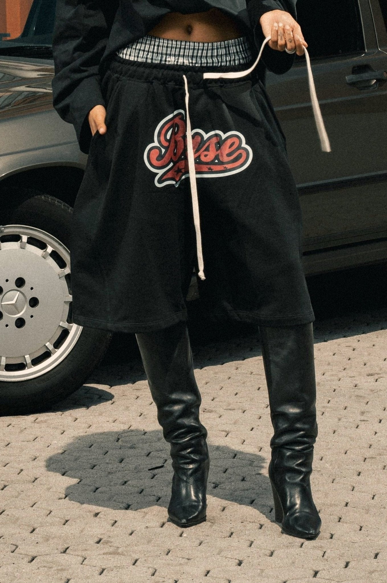 Fleece Jorts "LAST DELIVERY" DoubleLayer League Black - BASEDODICI®
