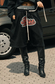 Fleece Jorts "LAST DELIVERY" DoubleLayer League Black - BASEDODICI®