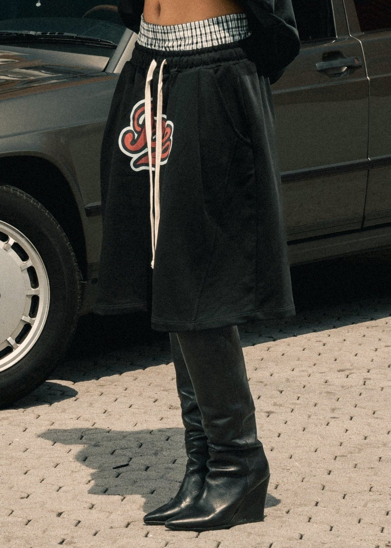 Fleece Jorts "LAST DELIVERY" DoubleLayer League Black - BASEDODICI®