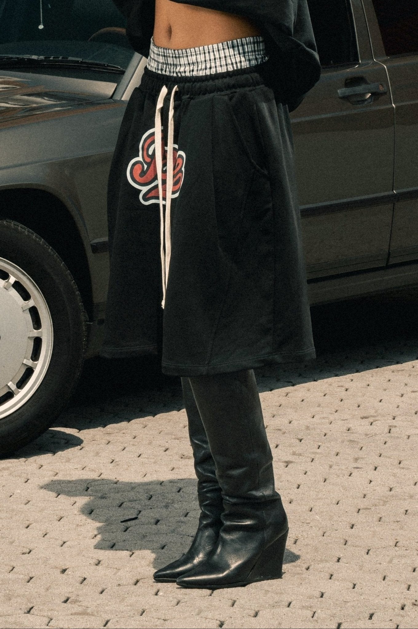 Fleece Jorts "LAST DELIVERY" DoubleLayer League Black - BASEDODICI®
