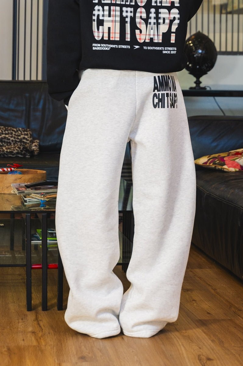 Fleece Pants "AMMO" CHI'T'SAP AshGrey/ScriptBlack - BASEDODICI®
