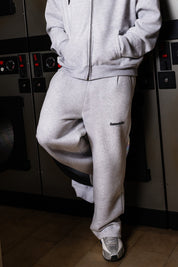 Fleece Pants "COMFY" Front Logo AshGrey/Black - BASEDODICI®