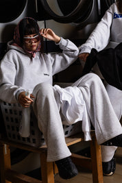 Fleece Pants "COMFY" Front Logo AshGrey/Black - BASEDODICI®