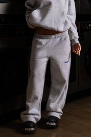 Fleece Pants "COMFY" Front Logo AshGrey/Blue - BASEDODICI®