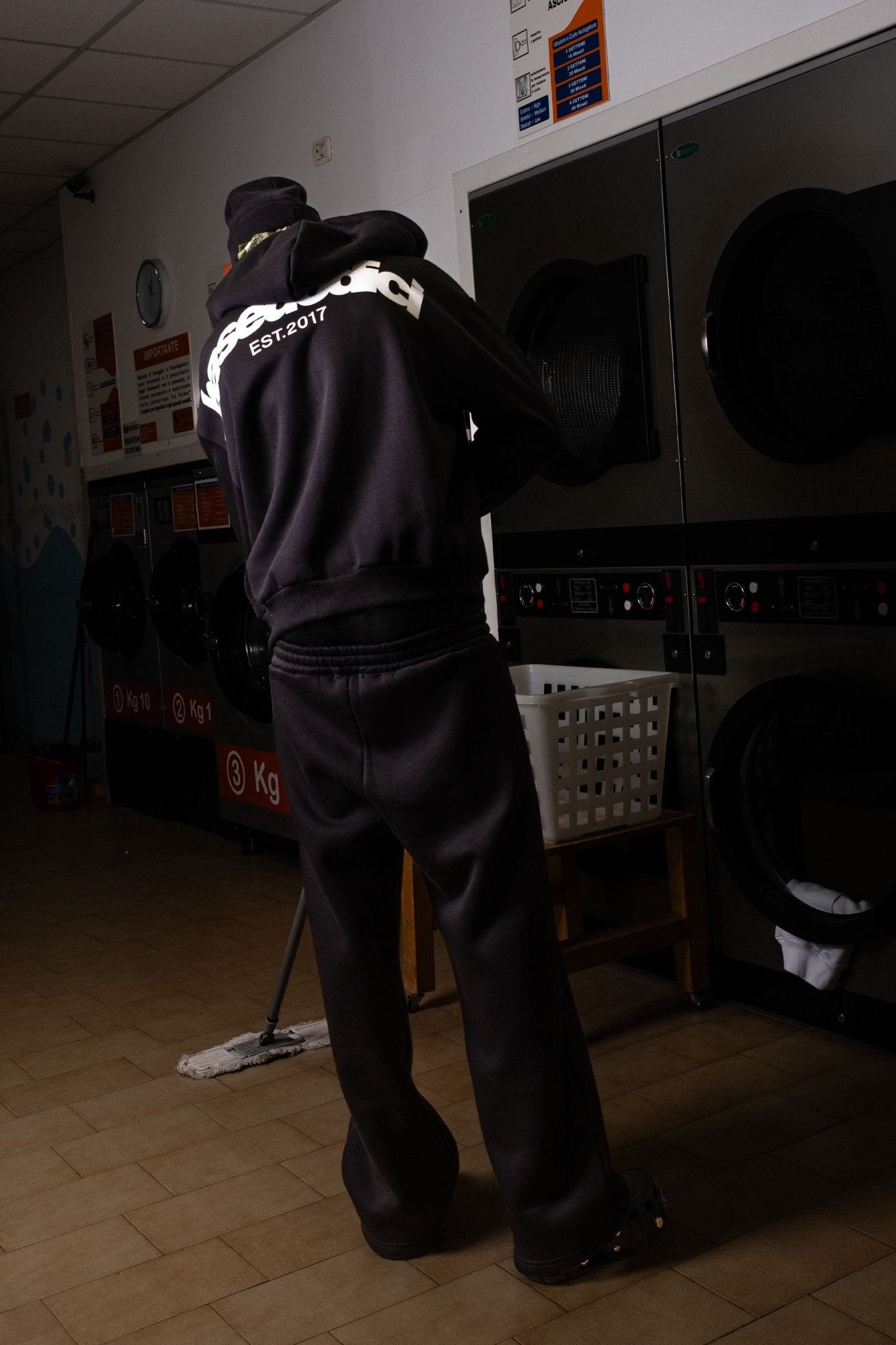 Fleece Pants "COMFY" Front Logo Black/White - BASEDODICI®