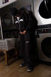 Fleece Pants "COMFY" Front Logo Black/White - BASEDODICI®