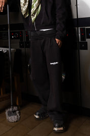 Fleece Pants "COMFY" Front Logo Black/White - BASEDODICI®