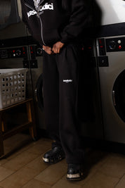 Fleece Pants "COMFY" Front Logo Black/White - BASEDODICI®