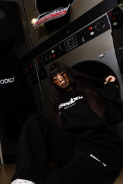 Fleece Pants "COMFY" Front Logo Black/White - BASEDODICI®