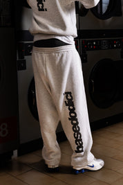 Fleece Pants "COMFY" Vertical Logo AshGrey/Black - BASEDODICI®
