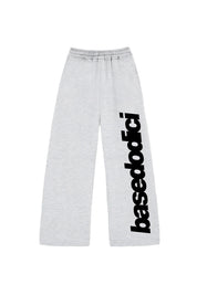 Fleece Pants "COMFY" Vertical Logo AshGrey/Black - BASEDODICI®