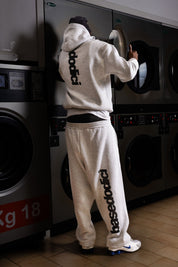Fleece Pants "COMFY" Vertical Logo AshGrey/Black - BASEDODICI®