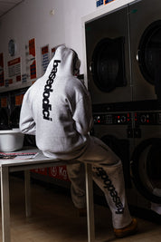 Fleece Pants "COMFY" Vertical Logo AshGrey/Black - BASEDODICI®