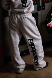 Fleece Pants "COMFY" Vertical Logo AshGrey/Black - BASEDODICI®