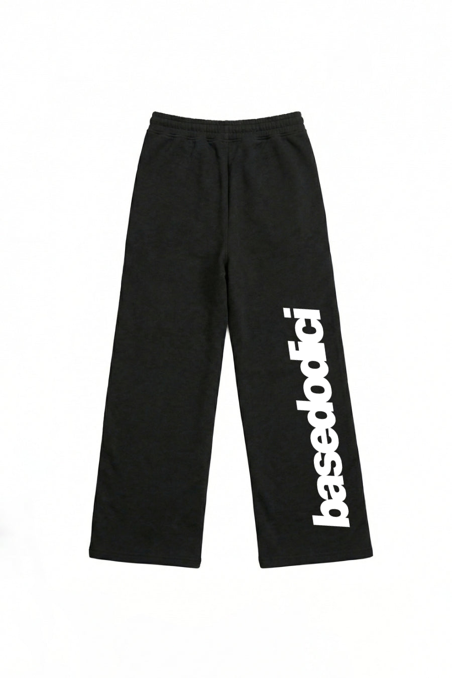 Fleece Pants "COMFY" Vertical Logo Black/White
