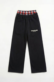 Fleece Pants "FOR DREAMERS" DoubleLayer Logo Black/Red - BASEDODICI®