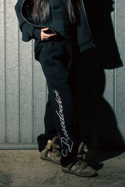 Fleece Pants "RUDE DIAMOND" Script Black - BASEDODICI®