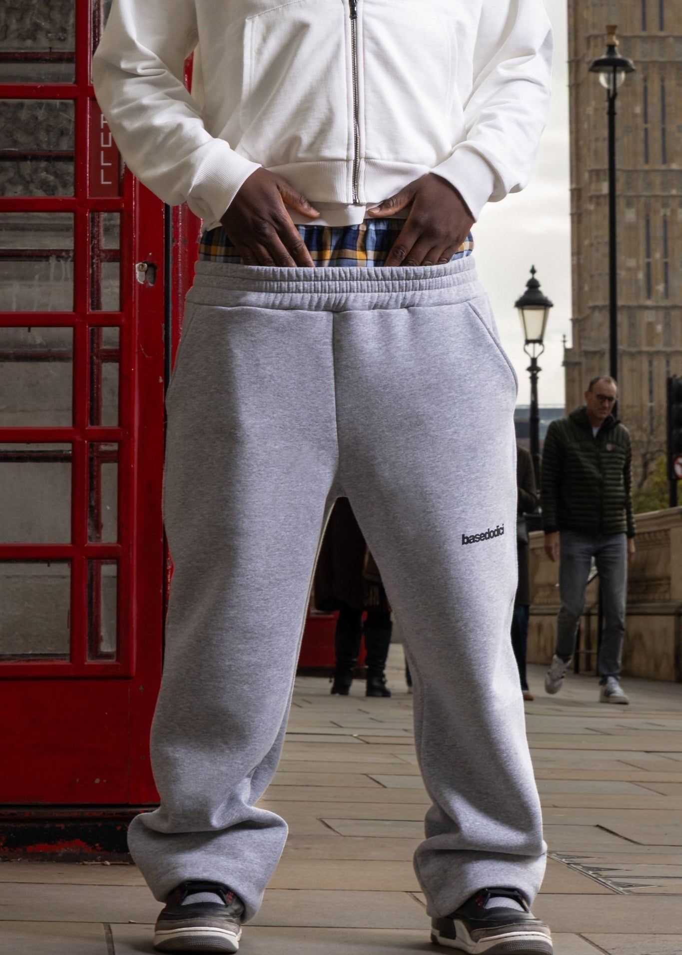 Fleece Pants "RUDEBOY LDN" DoubleLayer AshGrey - BASEDODICI®