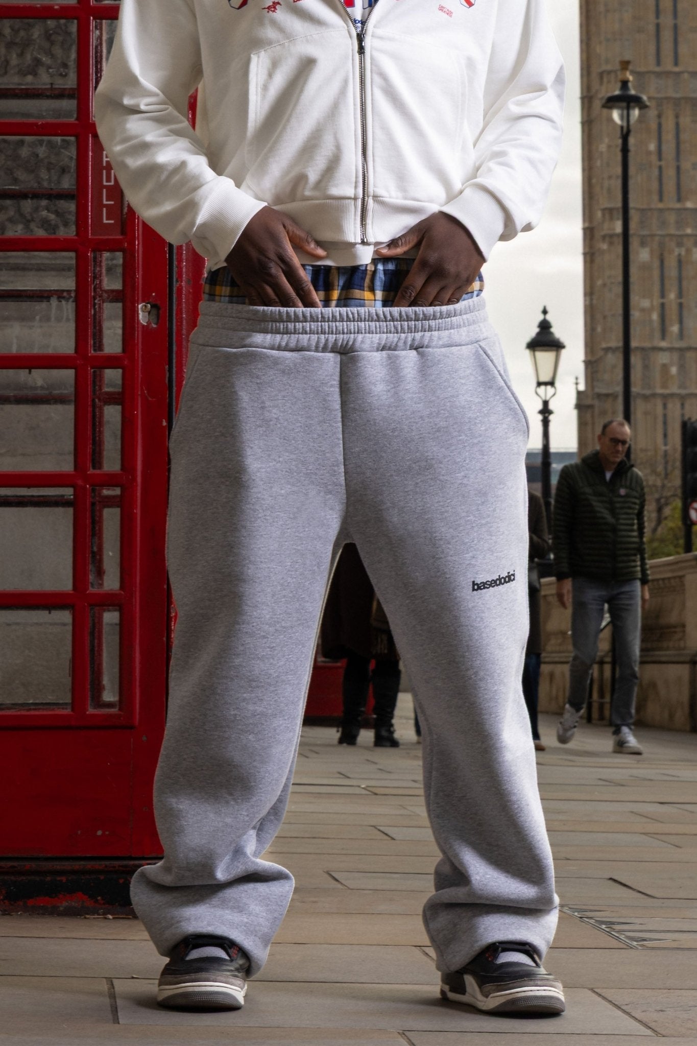Fleece Pants "RUDEBOY LDN" DoubleLayer AshGrey - BASEDODICI®