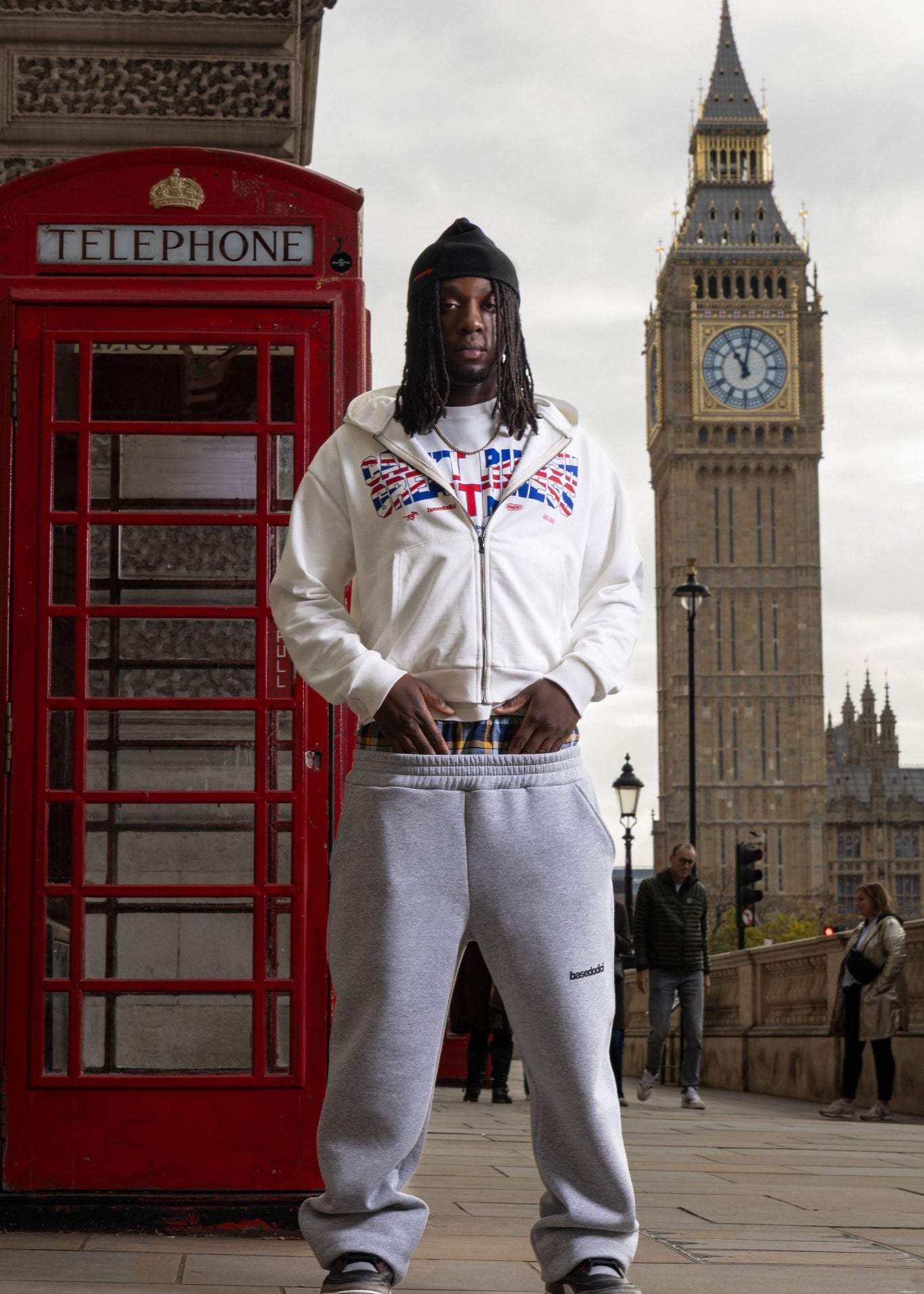 Fleece Pants "RUDEBOY LDN" DoubleLayer AshGrey - BASEDODICI®